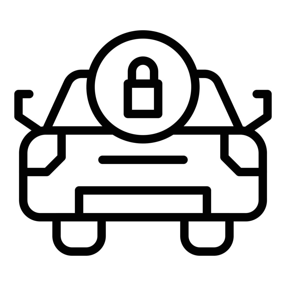 icône du système sans clé de voiture, style de contour vecteur