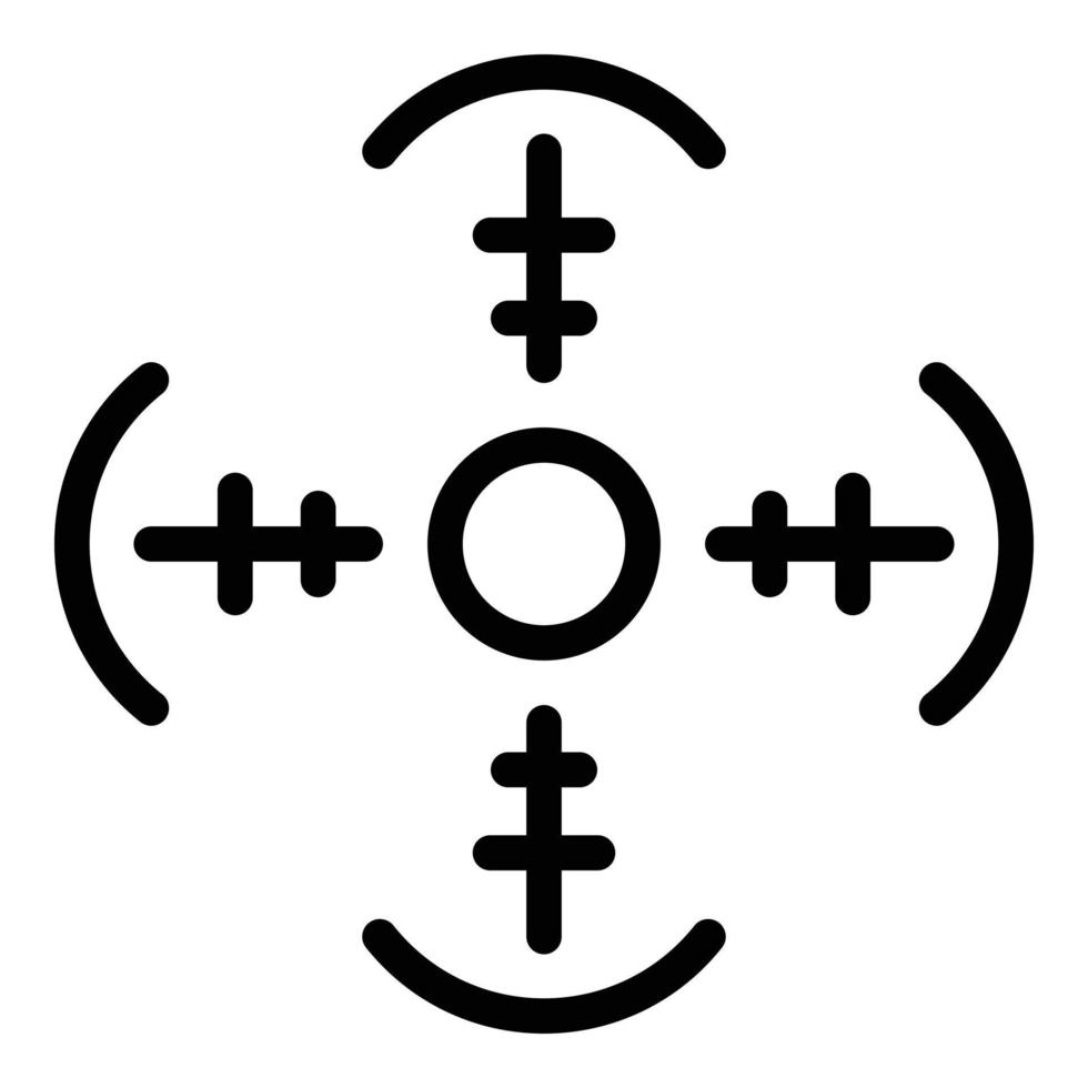 icône de forme de réticule, style de contour vecteur