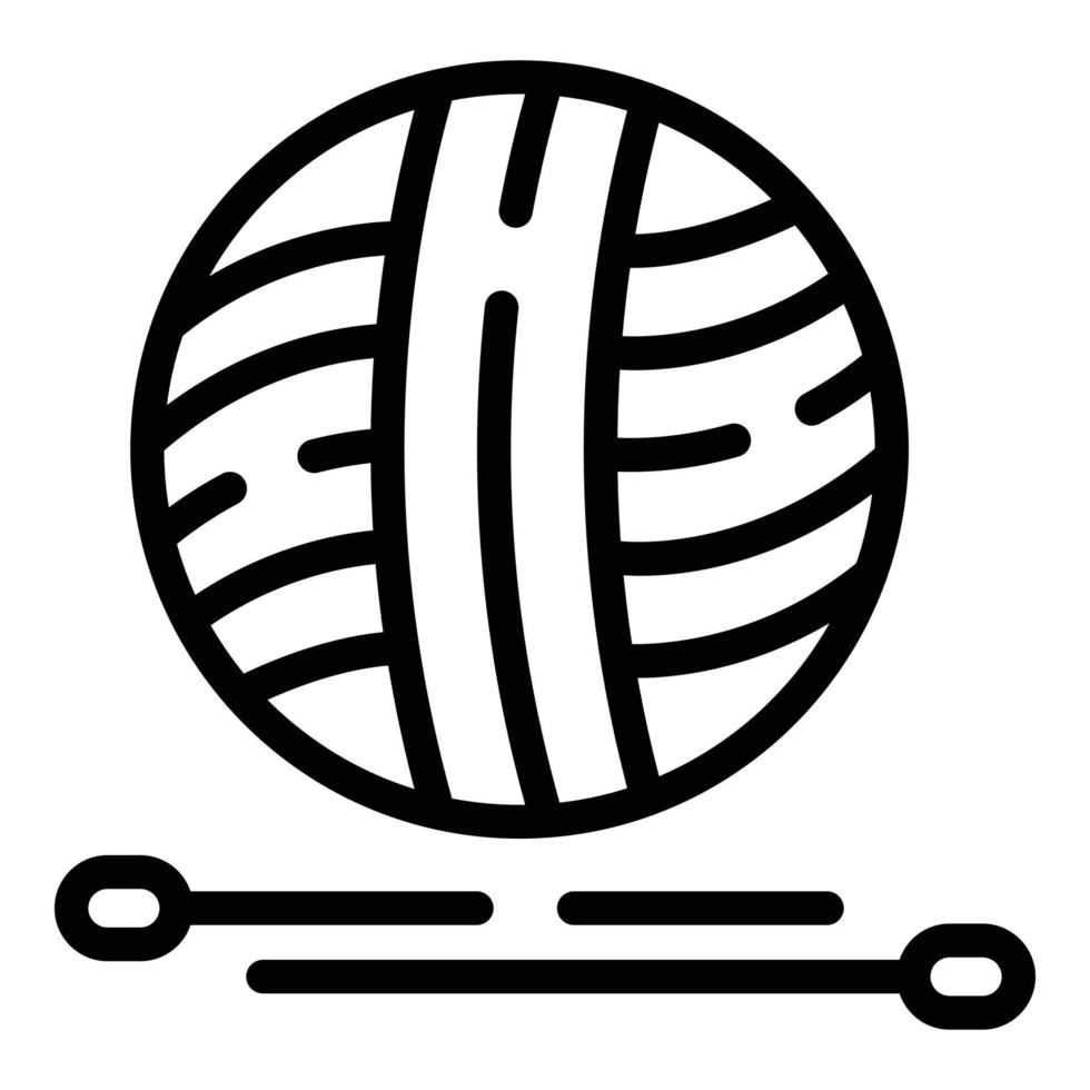 icône de boule de laine à tricoter, style de contour vecteur