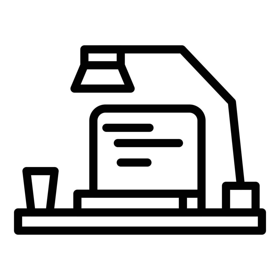 icône de table de bureau, style de contour vecteur