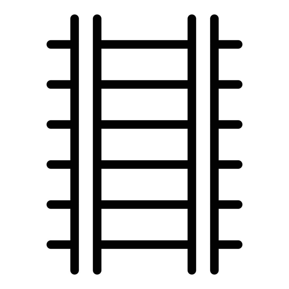 icône de voie ferrée, style de contour vecteur