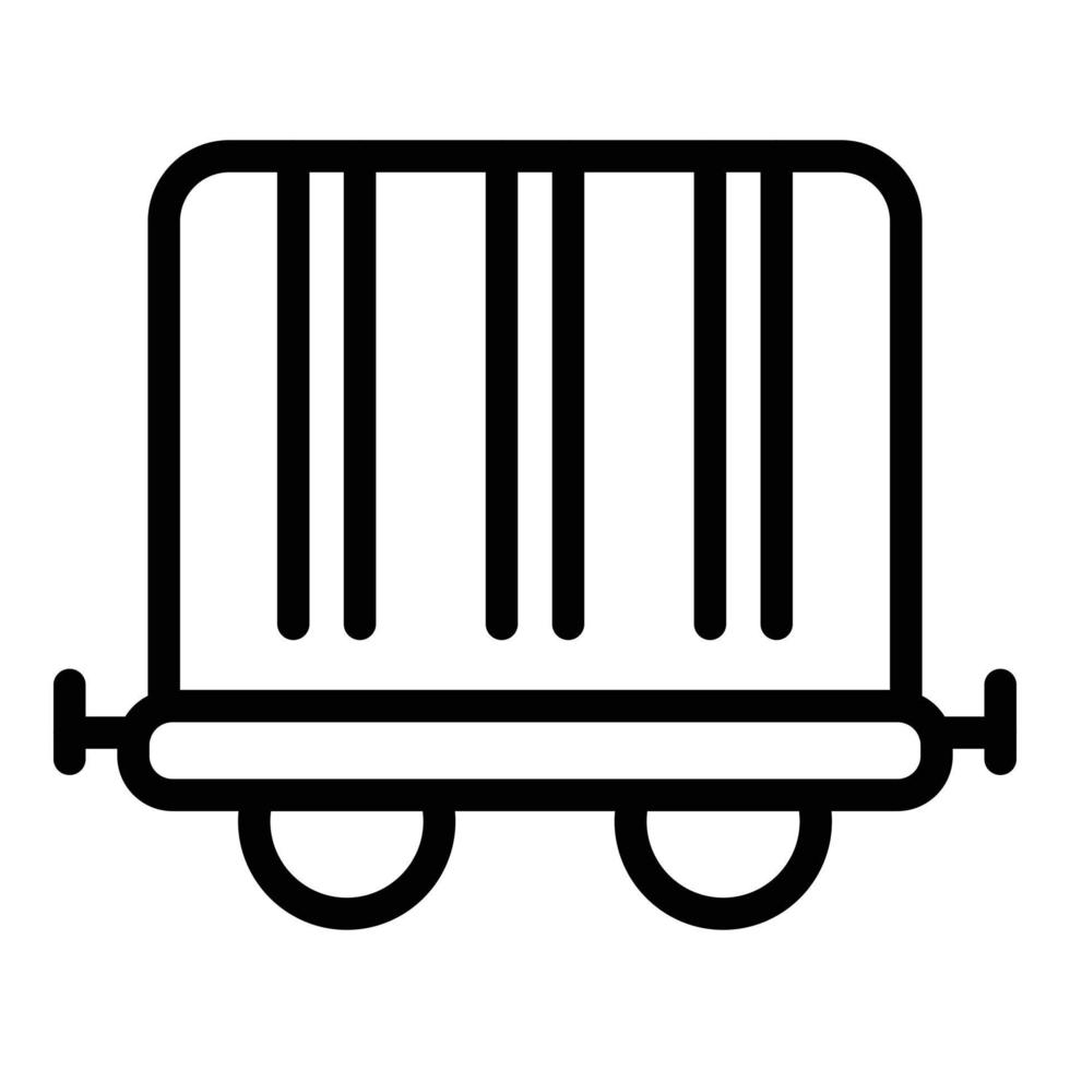 icône de wagon couvert de train, style de contour vecteur