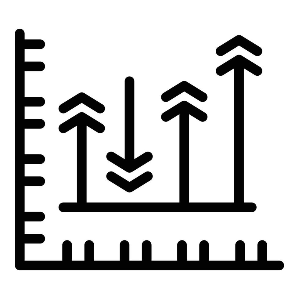 icône de graphique de marketing mix, style de contour vecteur