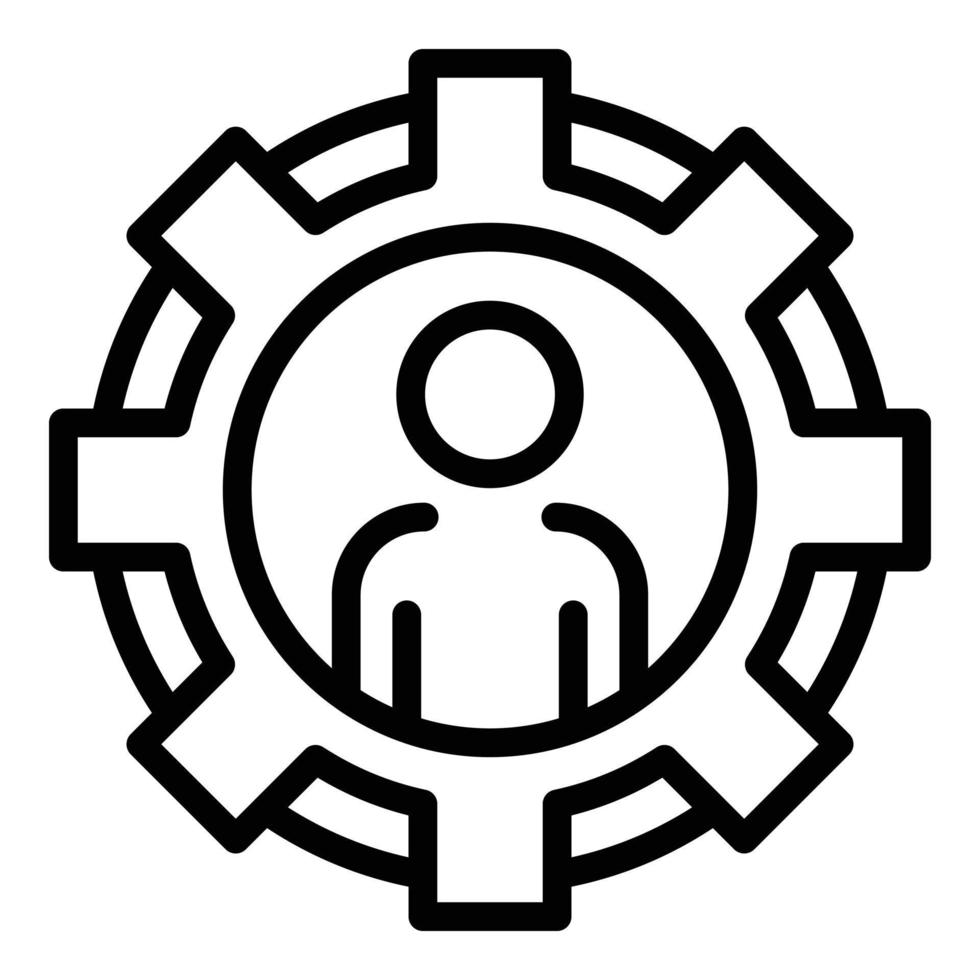 icône de cible de consommateur, style de contour vecteur