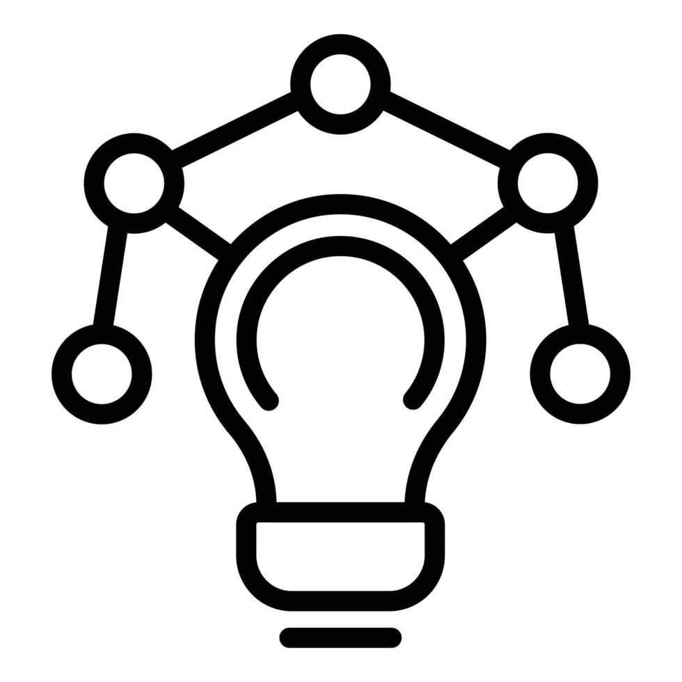 icône d'ampoule de projet, style de contour vecteur