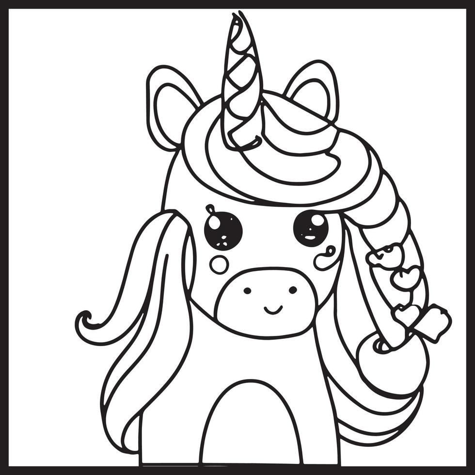 coloriages de licorne pour les enfants vecteur