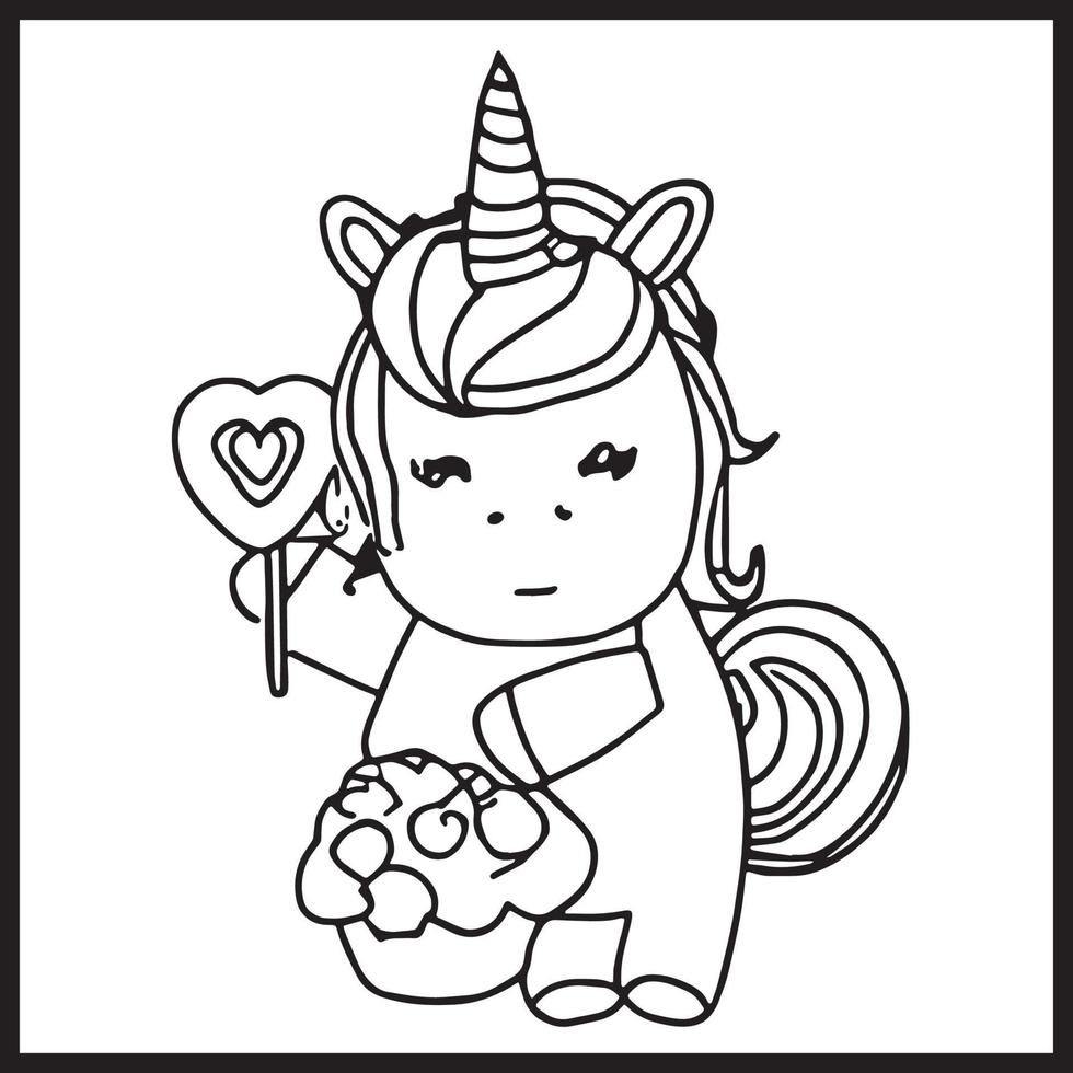 coloriages de licorne pour les enfants vecteur