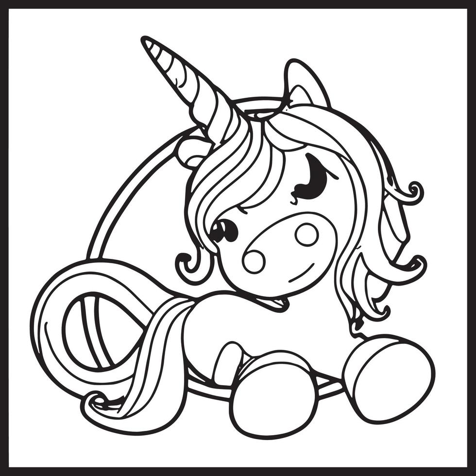 coloriages de licorne pour les enfants vecteur