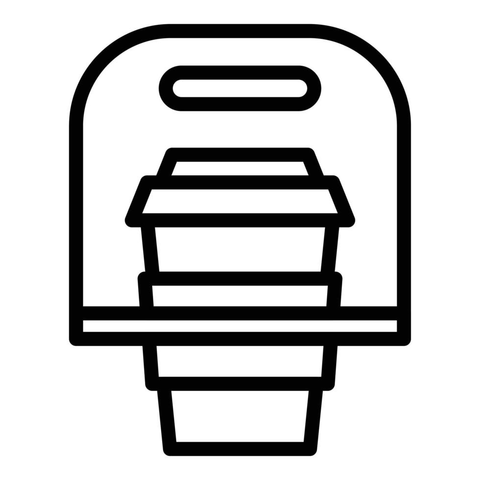 icône de café à emporter, style de contour vecteur
