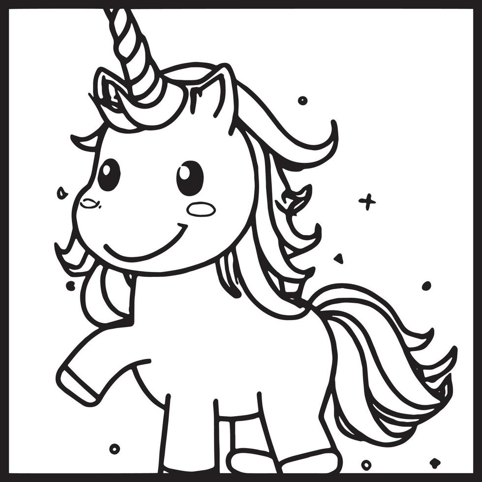 coloriages de licorne pour les enfants vecteur