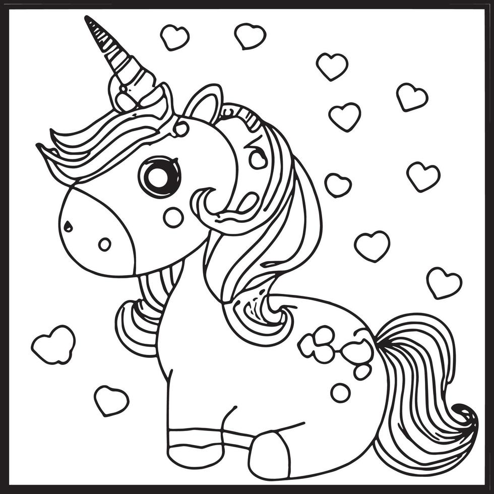 coloriages de licorne pour les enfants vecteur