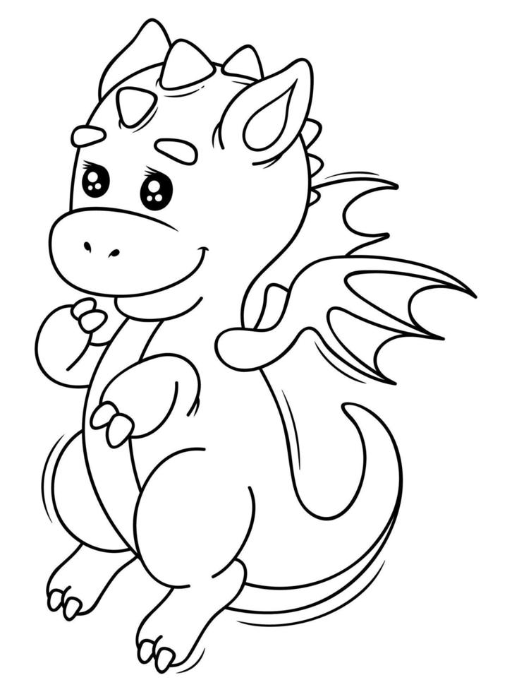 coloriage de dragon pour les enfants vecteur