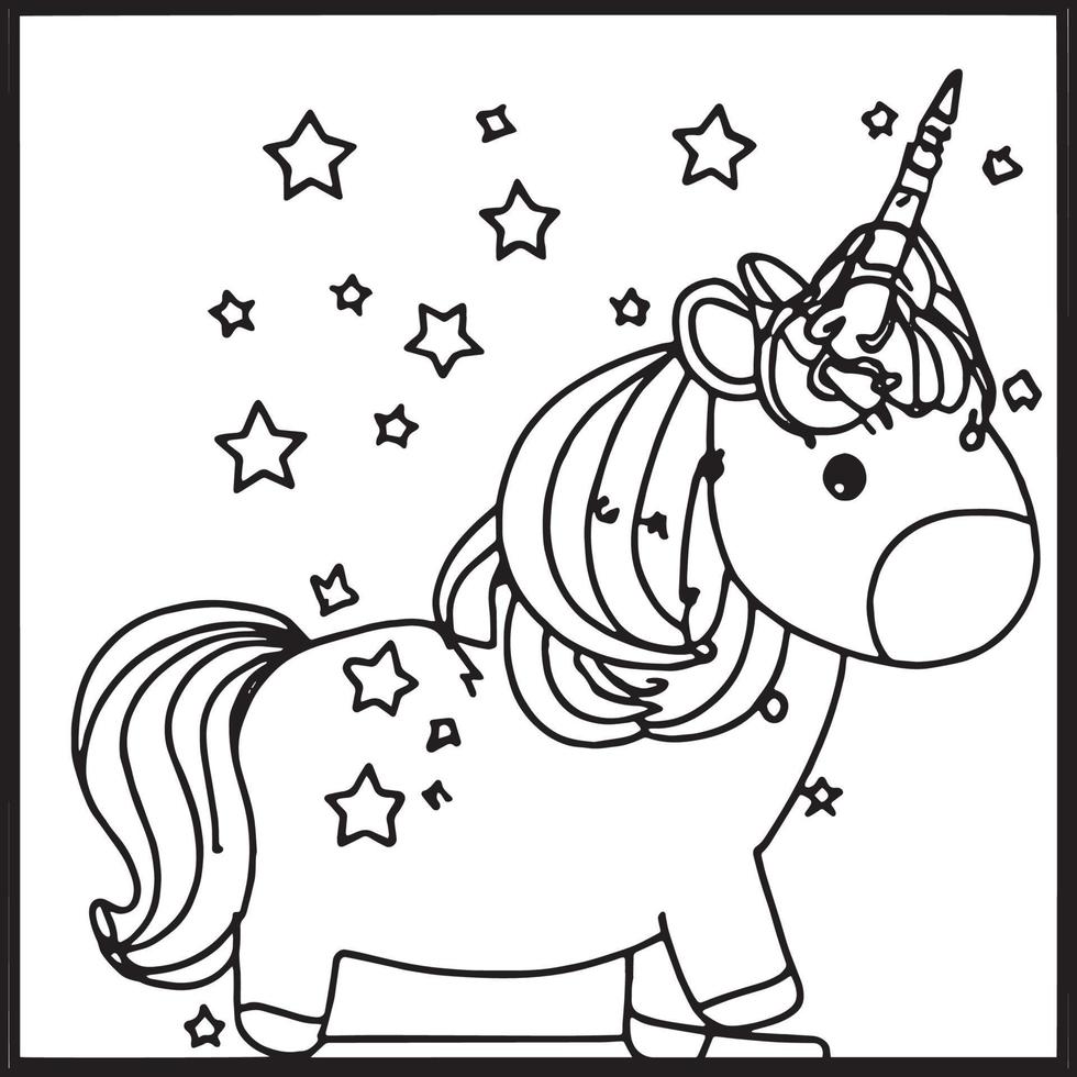 coloriages de licorne pour les enfants vecteur