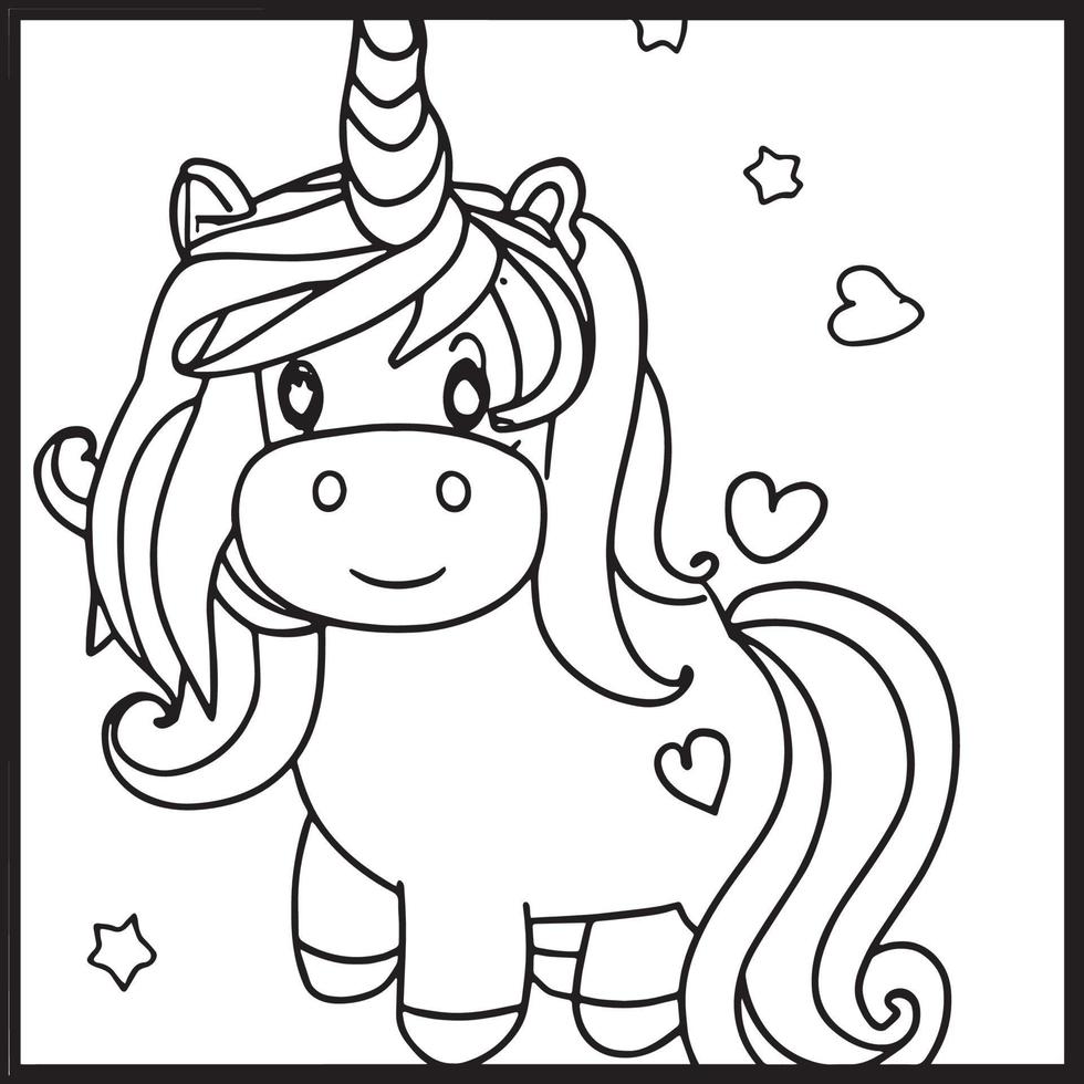 coloriages de licorne pour les enfants vecteur