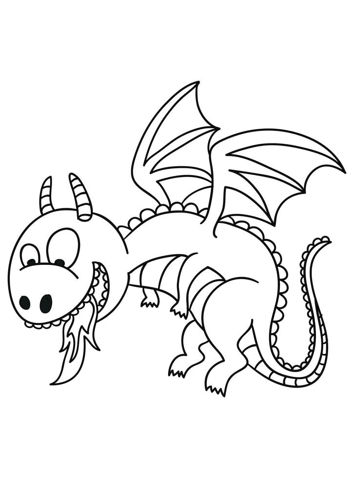 coloriage de dragon pour les enfants vecteur