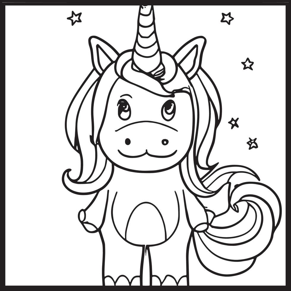 coloriages de licorne pour les enfants vecteur