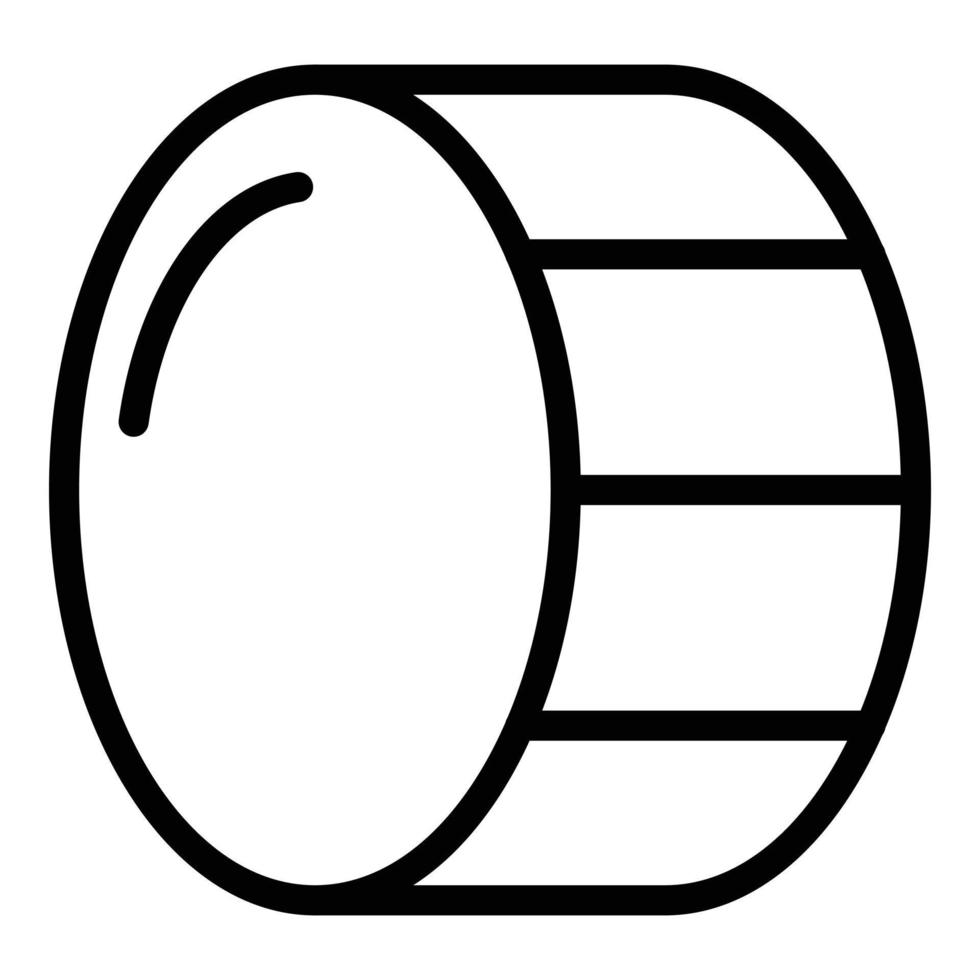 icône de tambour bruyant, style de contour vecteur