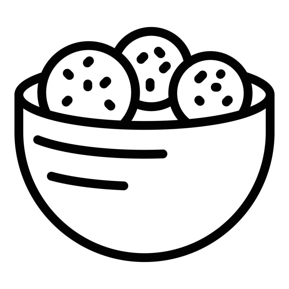 icône de boules de falafel, style de contour vecteur