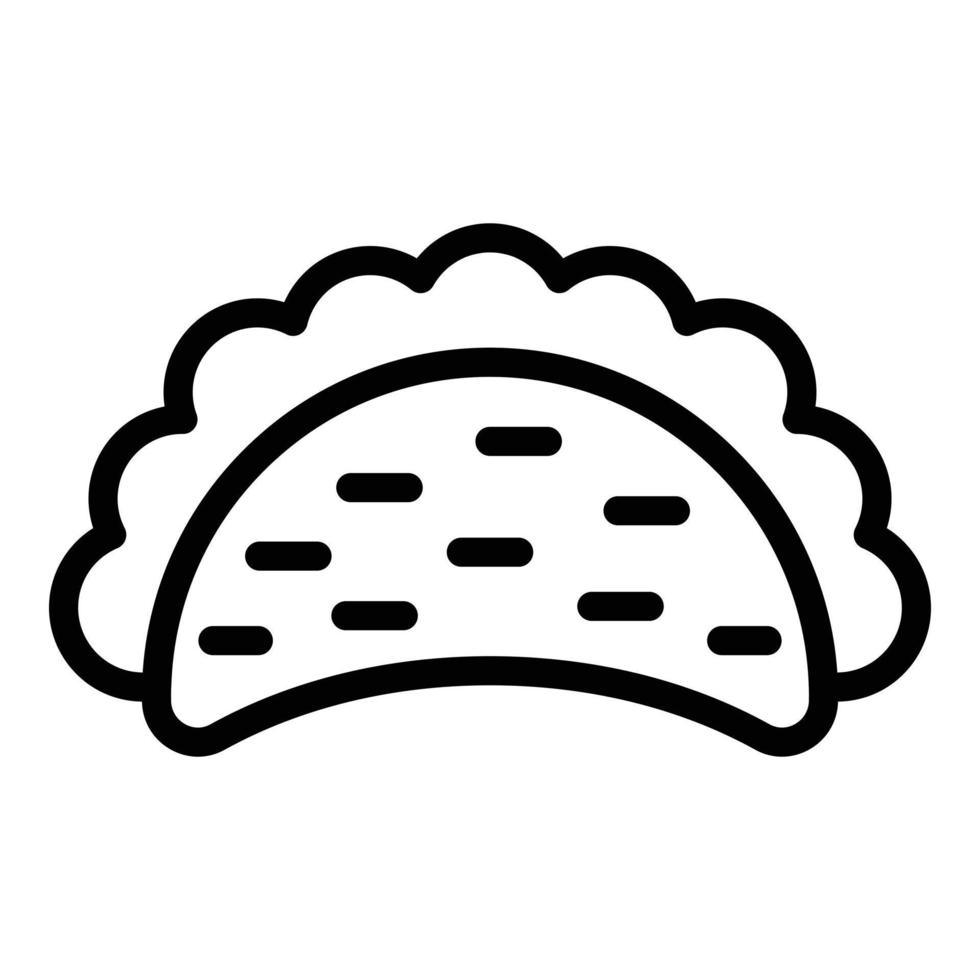 icône de taco sain, style de contour vecteur