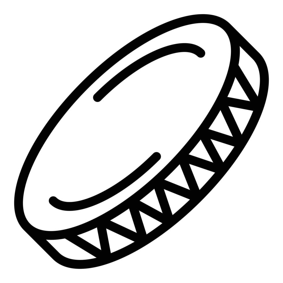 icône de tambourin mélodique, style de contour vecteur