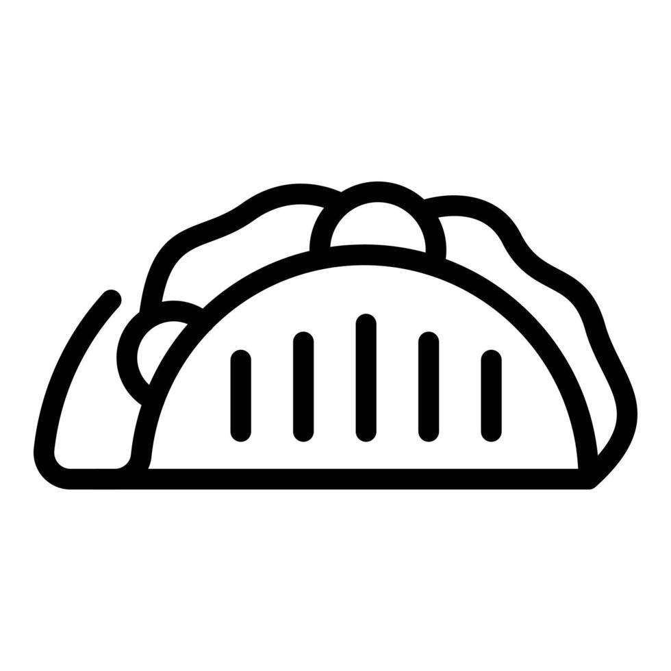 icône de taco chaud, style de contour vecteur