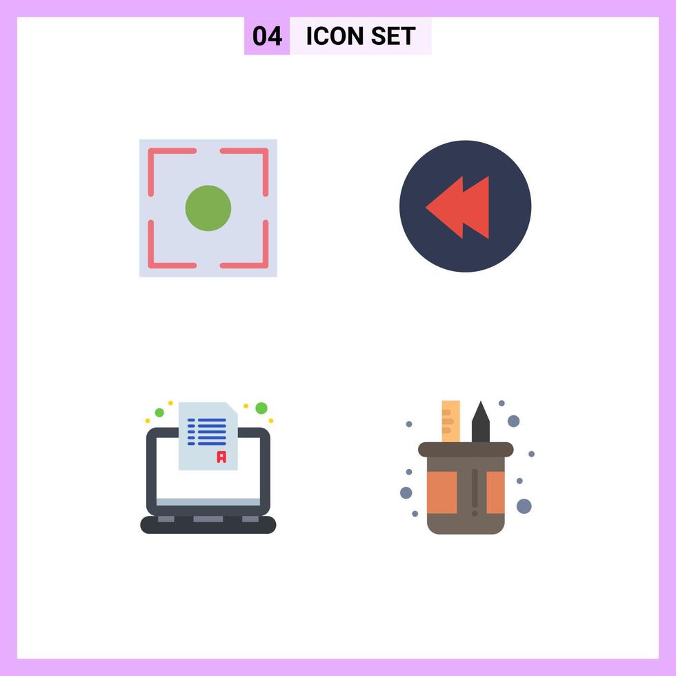 4 pack d'icônes plates d'interface utilisateur de signes et symboles modernes de la boîte d'examen de point de questionnaire de mise au point éléments de conception vectoriels modifiables vecteur
