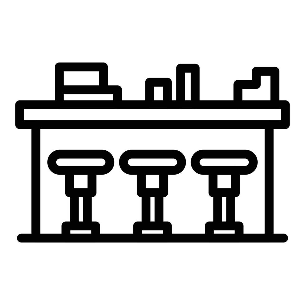 icône de comptoir de bar, style de contour vecteur