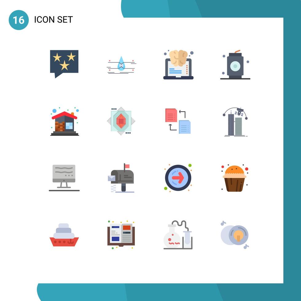 interface mobile couleur plate ensemble de 16 pictogrammes de nourriture peut sécurité bière succès pack modifiable d'éléments de conception de vecteur créatif