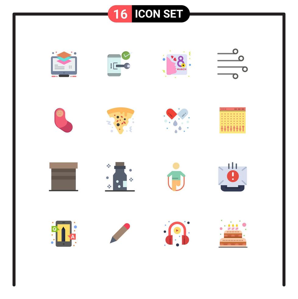 ensemble de 16 symboles d'icônes d'interface utilisateur modernes signes pour le climat air ouvert inviter jour pack modifiable d'éléments de conception de vecteur créatif
