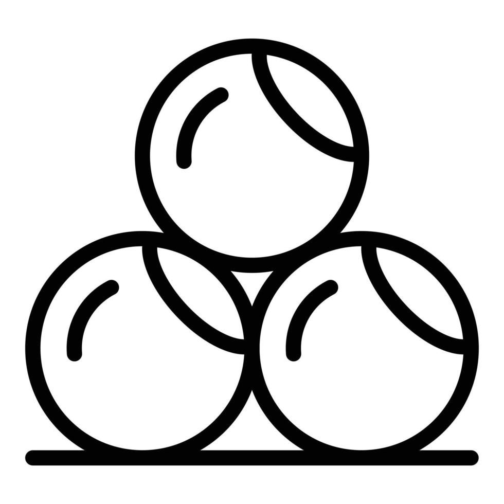 icône de balles de fitness, style de contour vecteur
