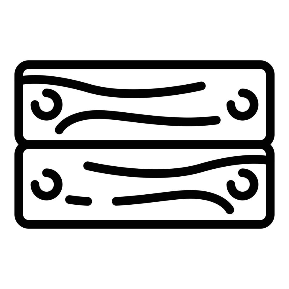 icône de boîte en bois, style de contour vecteur