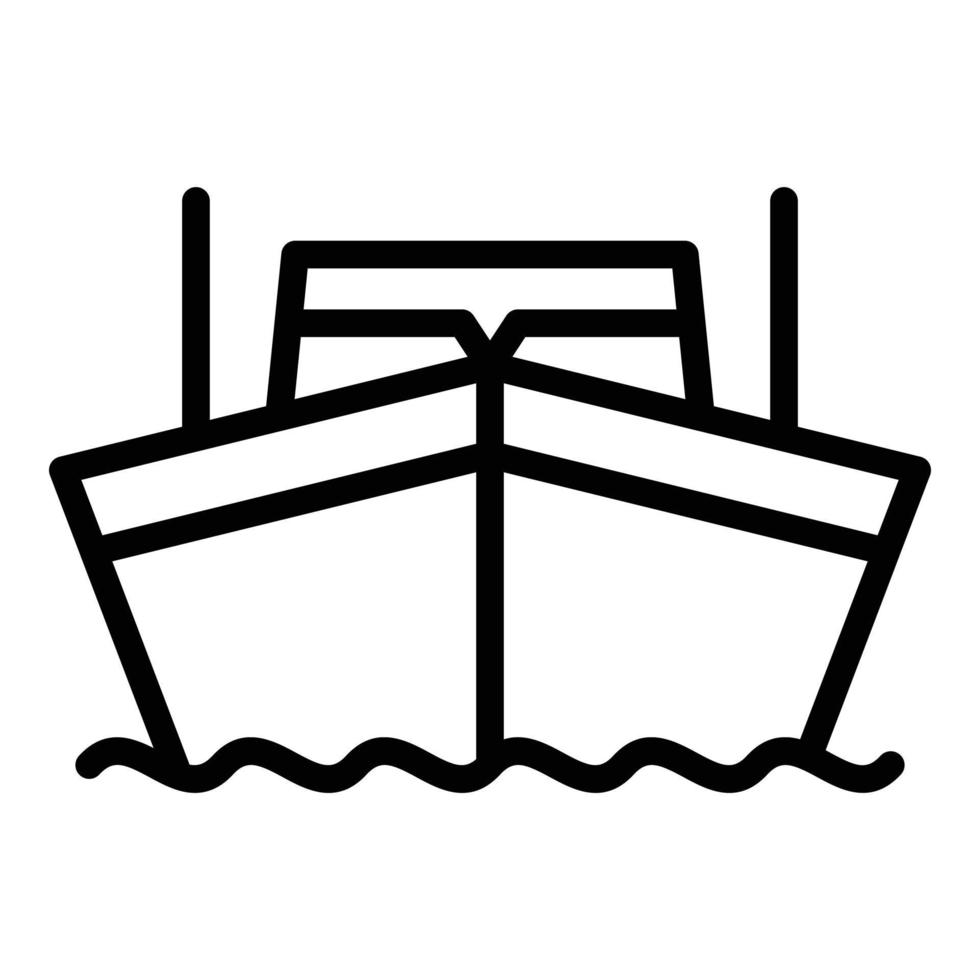 icône de bateau de sauvetage de la marine, style de contour vecteur