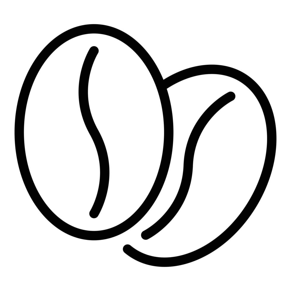 icône de grains de café, style de contour vecteur