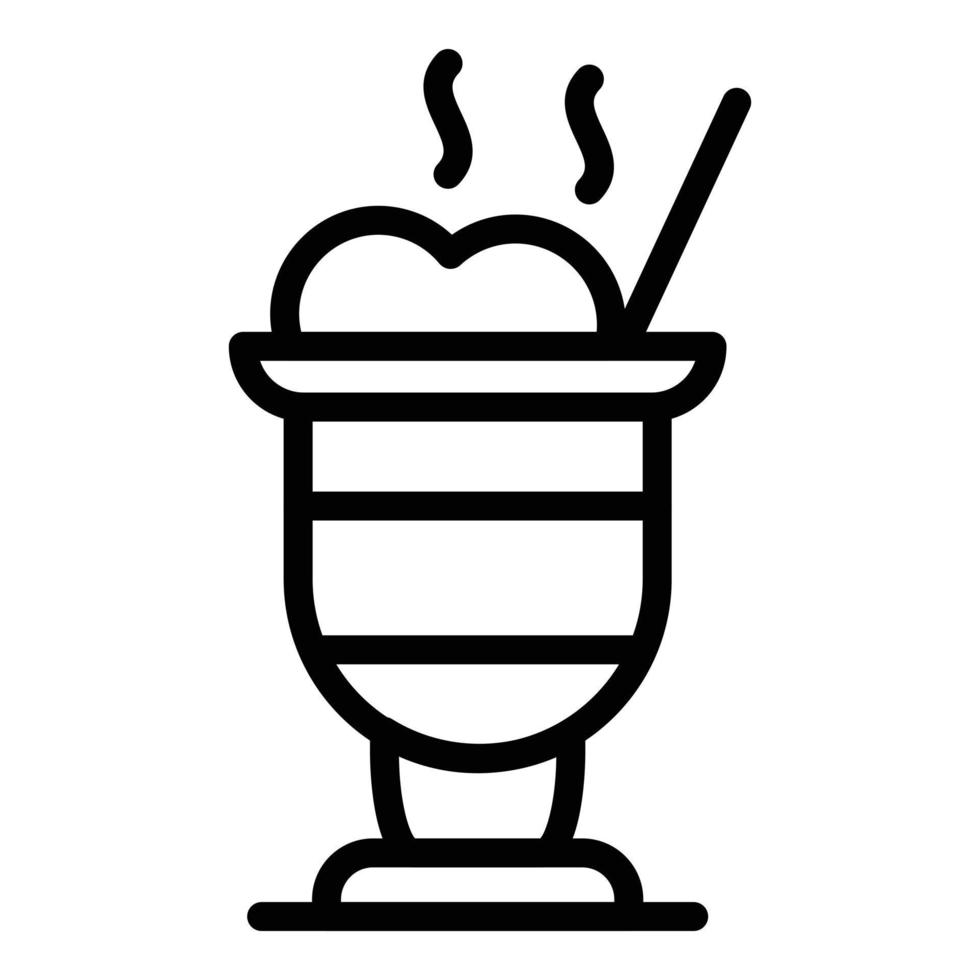 icône de boisson latte, style de contour vecteur