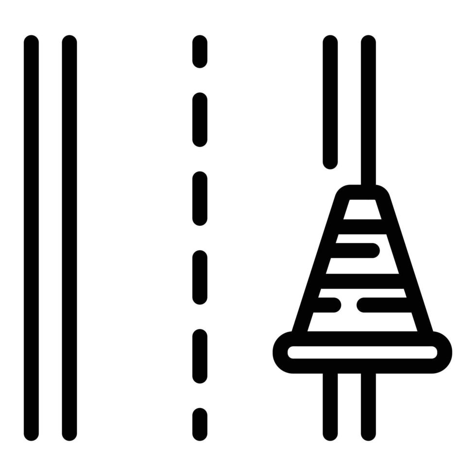 icône de cône de route, style de contour vecteur