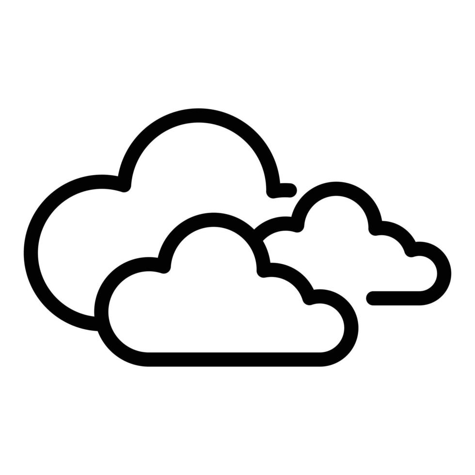 icône de prévision nuageux, style de contour vecteur