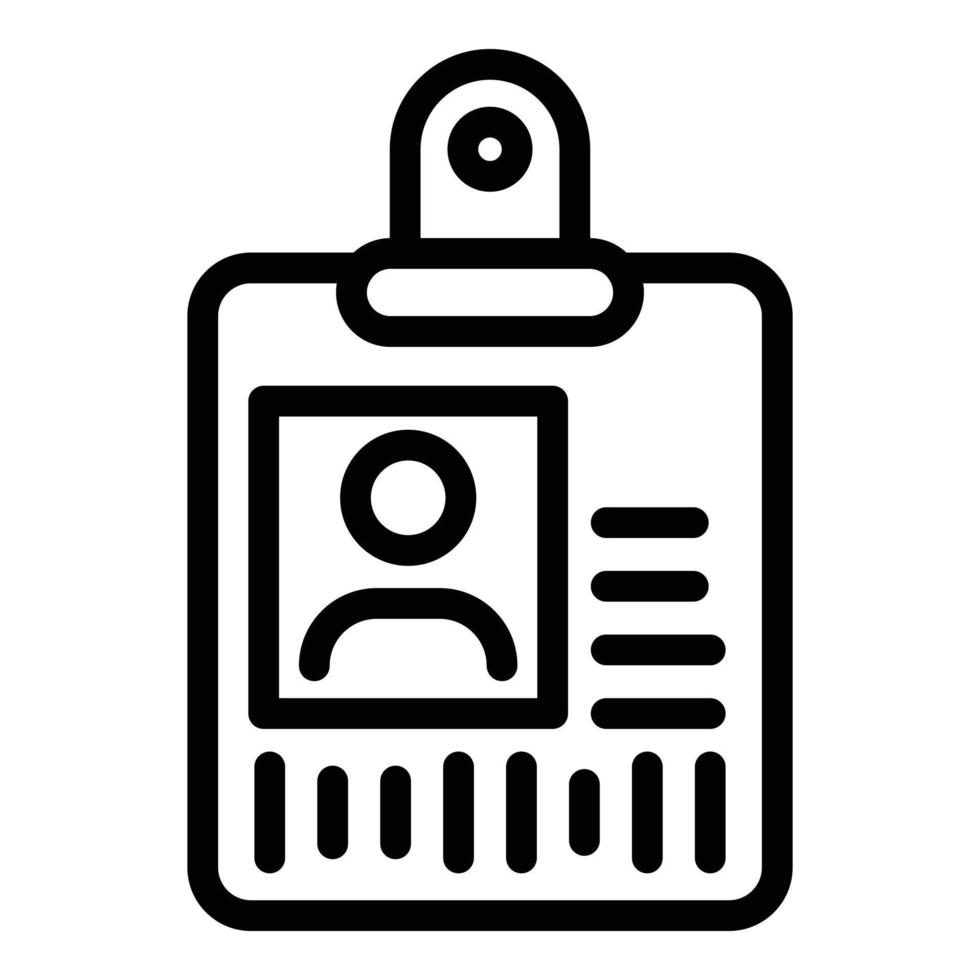 icône de carte d'identité de conférence, style de contour vecteur