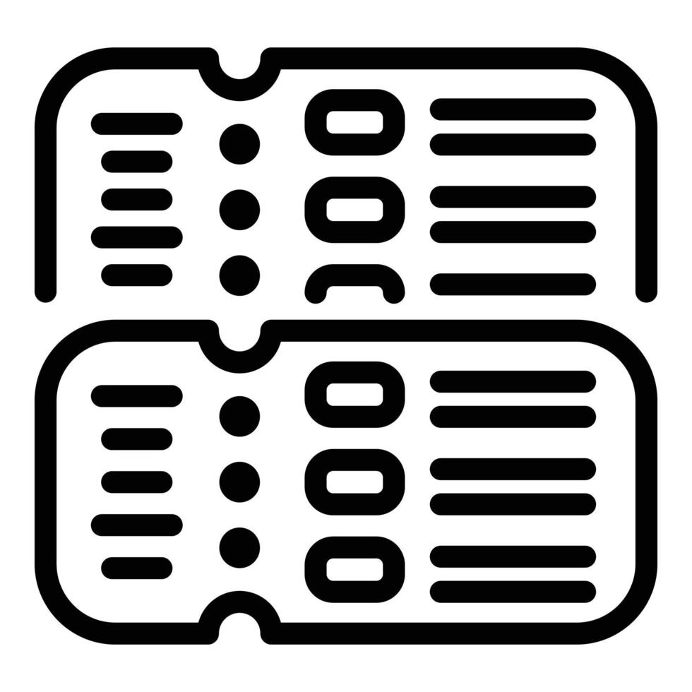 icône de billets d'aéroport, style de contour vecteur