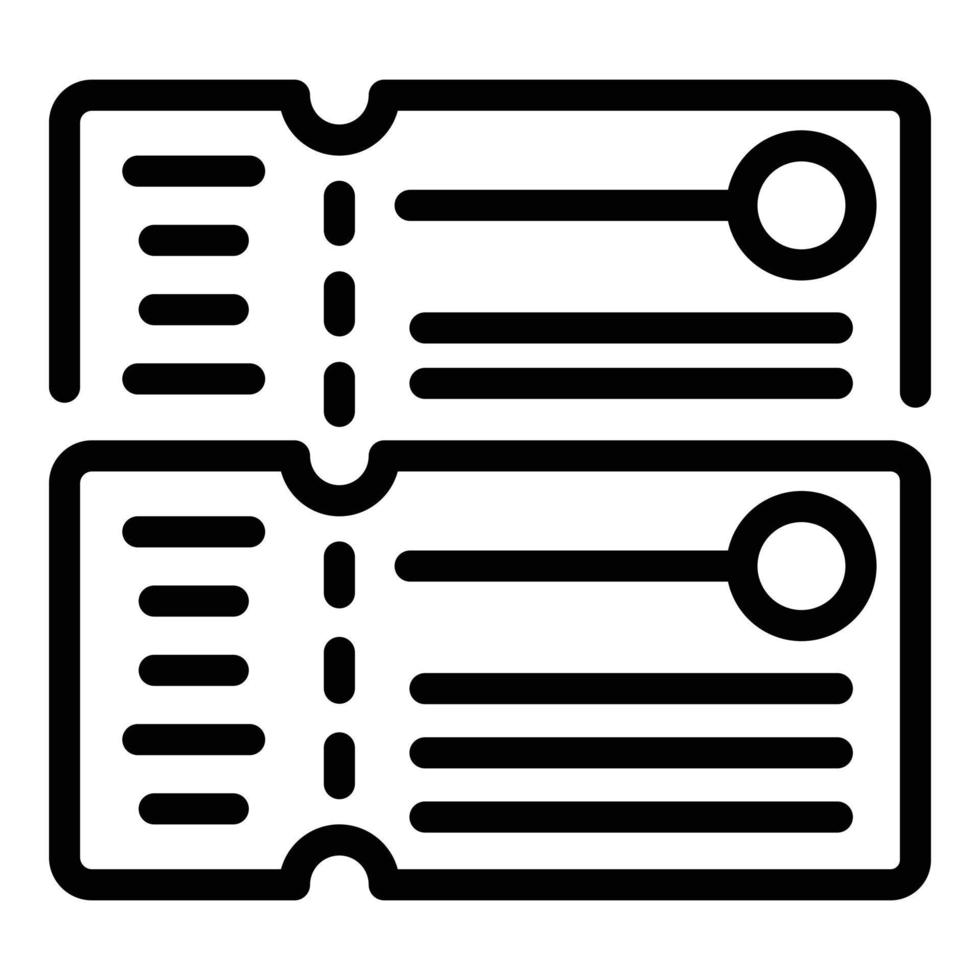 icône de réservation de billets d'avion, style de contour vecteur