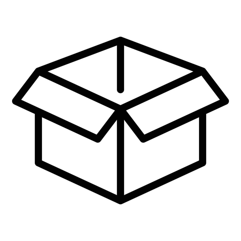 icône de déchets de boîte, style de contour vecteur