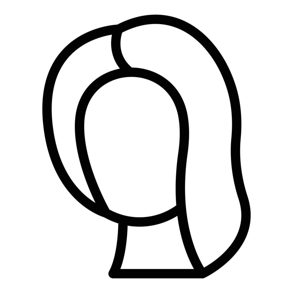 icône de perruque de cheveux, style de contour vecteur