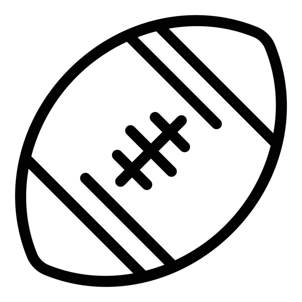 icône de ballon de rugby, style de contour vecteur