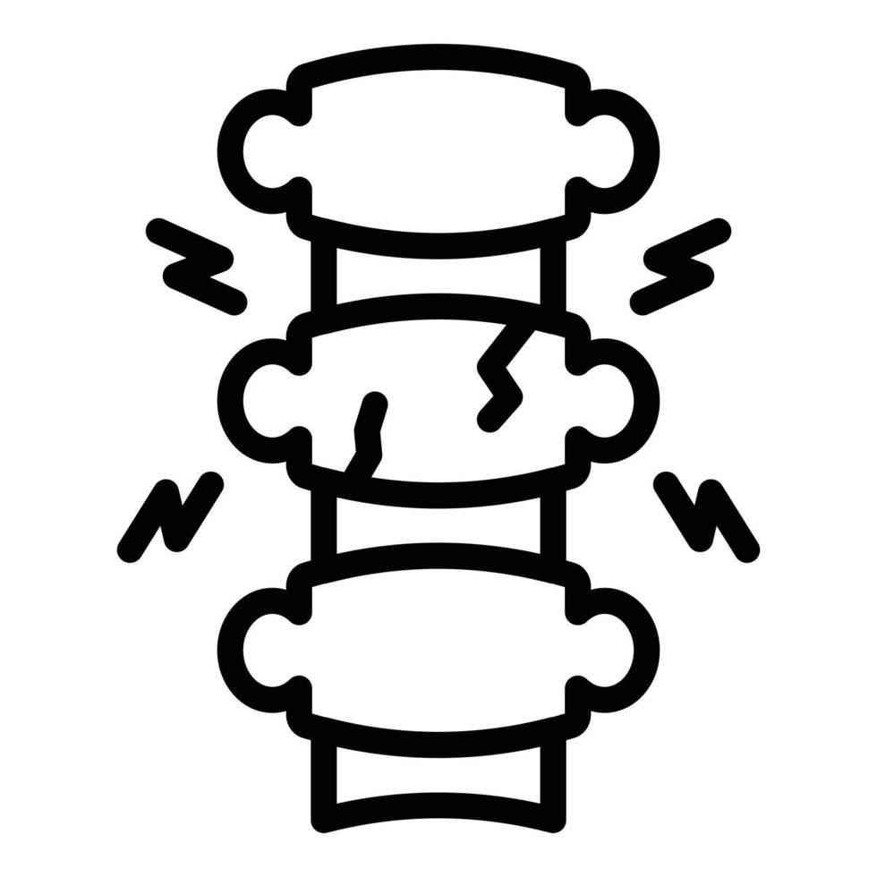 icône d'invalidité de la colonne vertébrale, style de contour vecteur