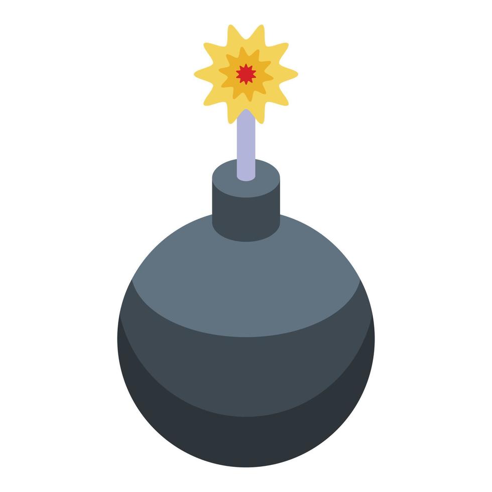 icône de bombe de date limite, style isométrique vecteur