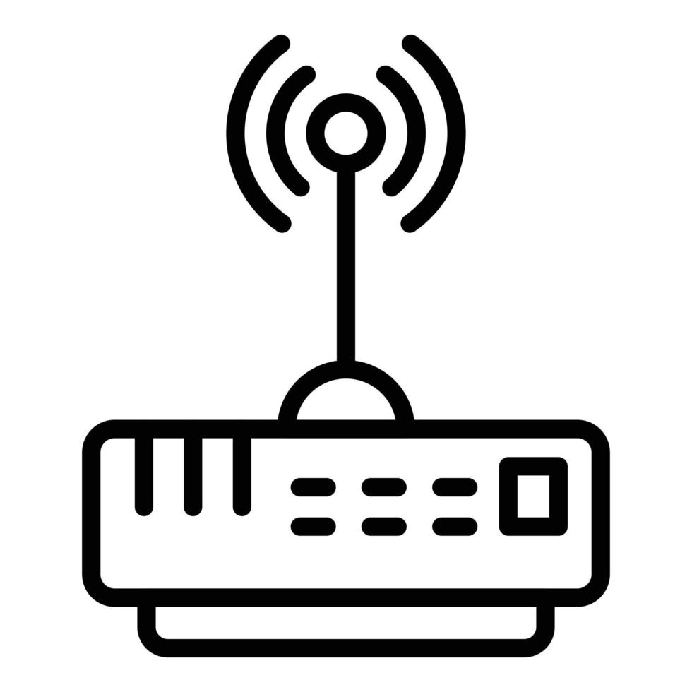 icône internet du routeur wifi, style de contour vecteur