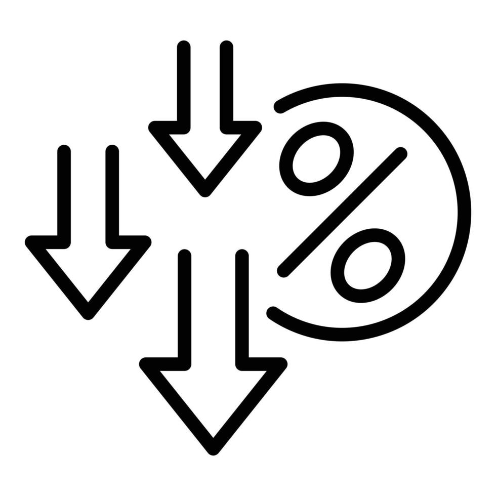 vecteur de contour d'icône de pourcentage de vente. pourcentage de remise