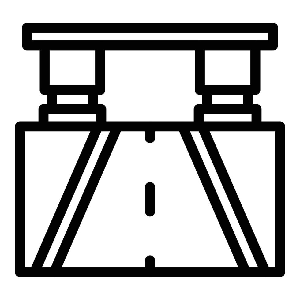 vecteur de contour d'icône de pont d'autoroute. point de vue de la route