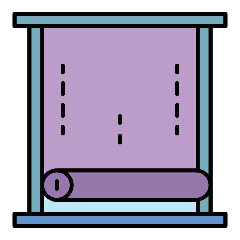 vecteur de contour de couleur d'icône de rouleau de fenêtre de papier