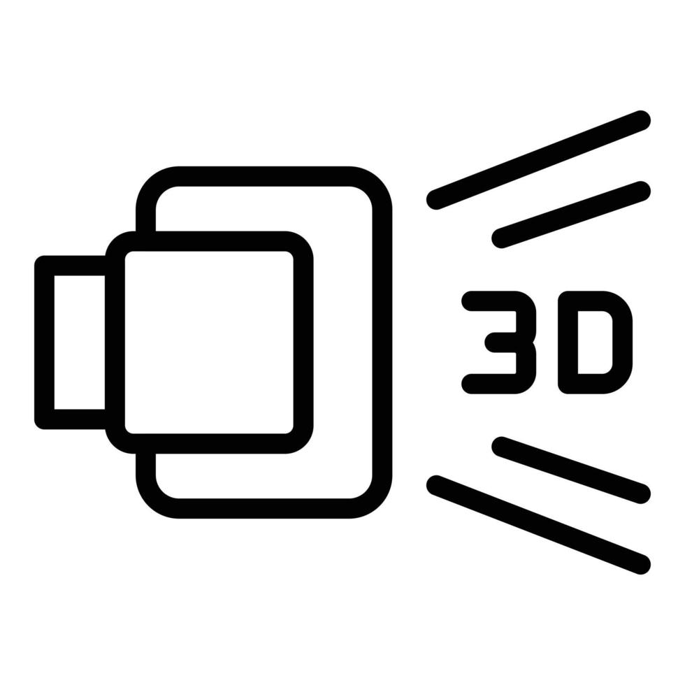 icône visuelle 3d, style de contour vecteur