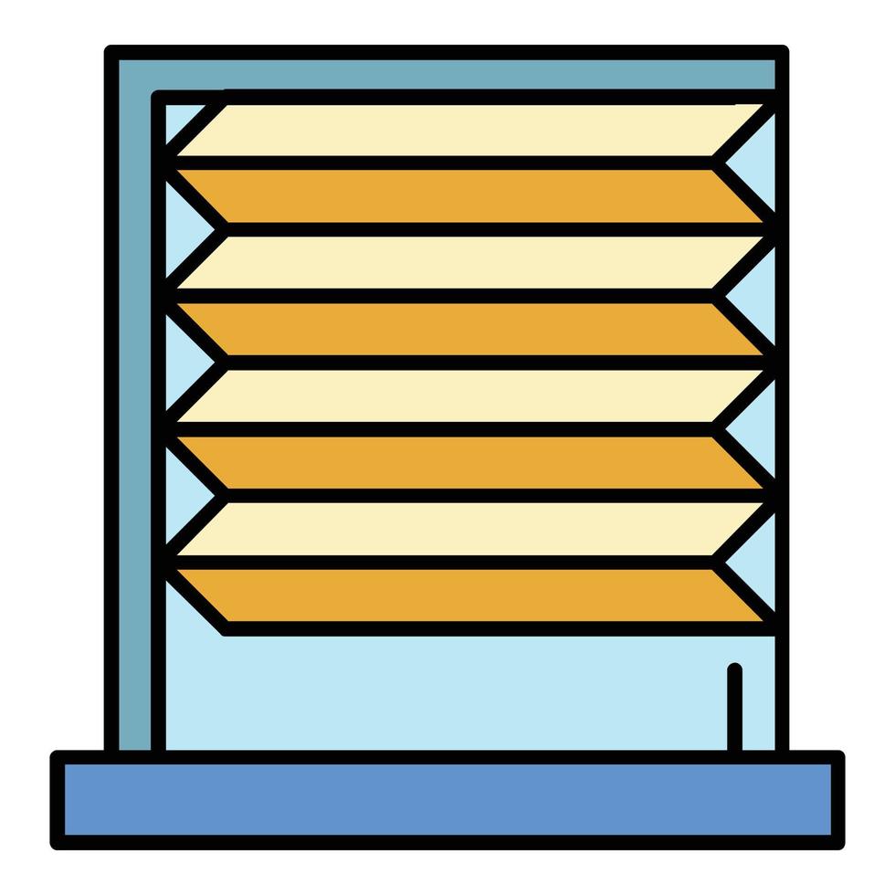 vecteur de contour de couleur d'icône de rouleau de jalousie horizontal